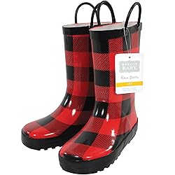Hudson Baby Kids Rain Boots, Buffalo Plaid, 5 US