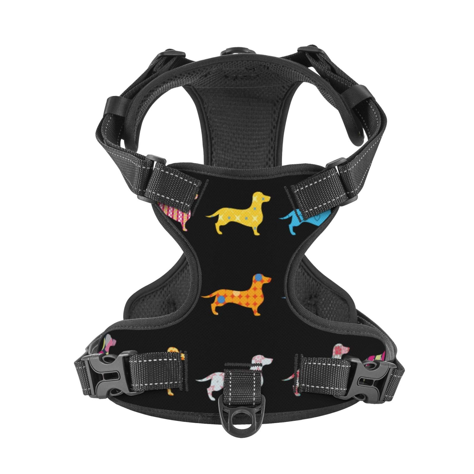 Photo 1 of Waldeal Cute Dachshund Dog Harness No Pull, Adjustable Dog Walking Chest Harness with 2 Leash Clips, Comfort Soft Dog Vest, Reflective Front Body Harness, Size M