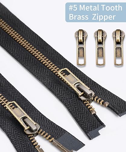 Zipper Repair Kit (52 Pcs), Universal #5 Zipper Replacement Slider