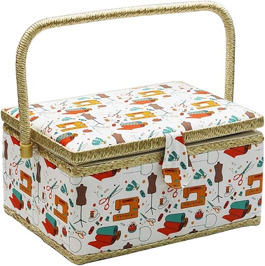Amazon D D 裁縫箱 縫製バスケット ソーイングボックス 花柄 収納ケース 携帯用 家庭用 小物入れ ミシン糸 針 はさみボックス 大容量 持ち運びやすい 多用途 Diy 手芸 用品 道具箱 取っ手付き母の日のプレゼント 裁縫箱 収納 通販