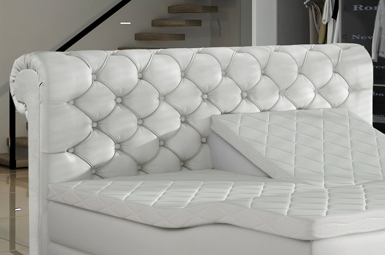 HG Royal XXL Cama de Manchester con somier con función acoplador ...