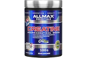 Allmax Creatine Monohydrate - Aid Muscle Growth & Strength Gains, No Artificial Ingredients - 1000g - 5g per Serving - 200 Se