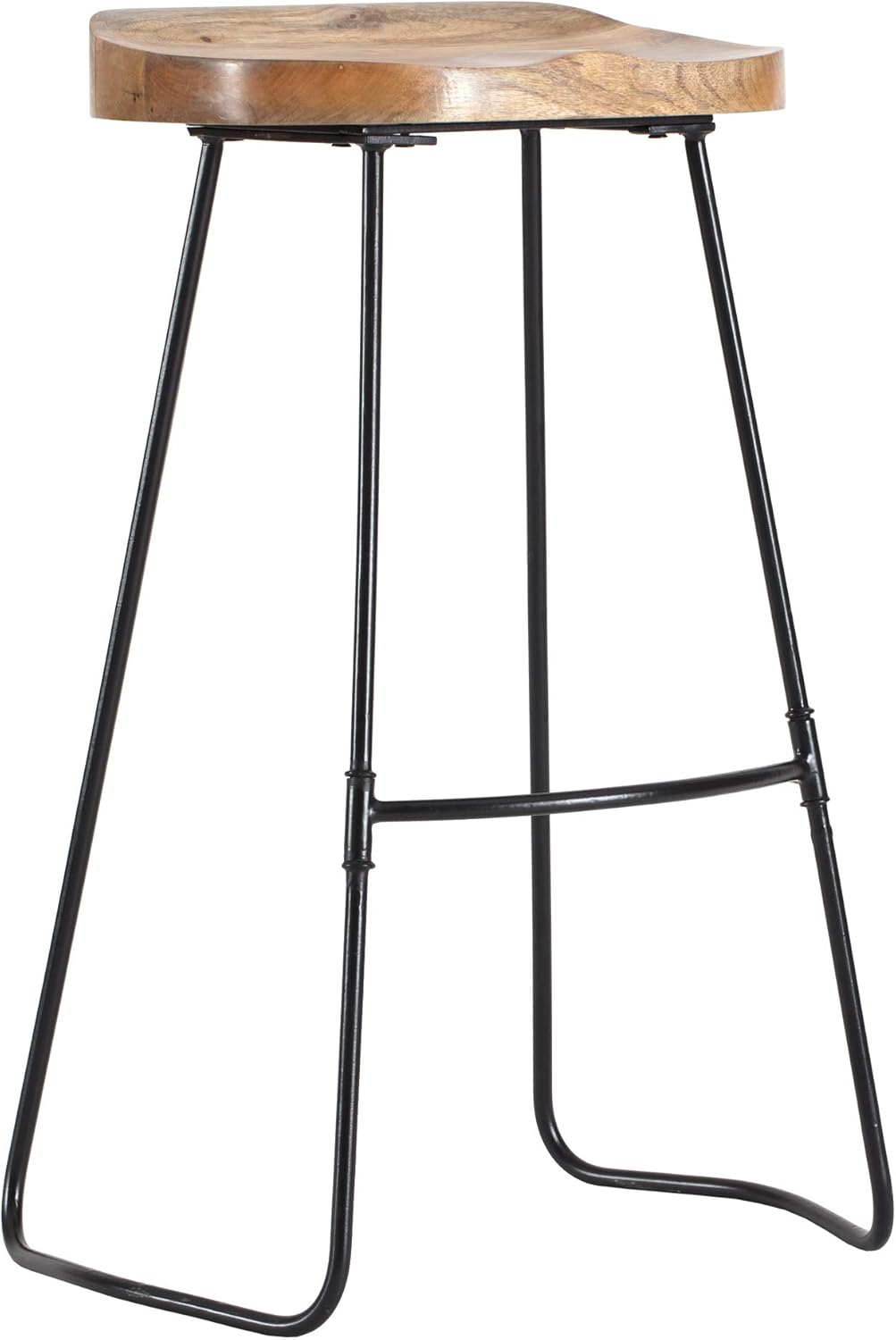 Mh London Modern Bar Counter Stool For Kitchen Island Saddle Seat I Hand Crafted Metal Frame I Rust Corrosion Resistant I Easy Assembly I 30 X 20 X 14 I Rombass Black Kitchen Dining Amazon Com