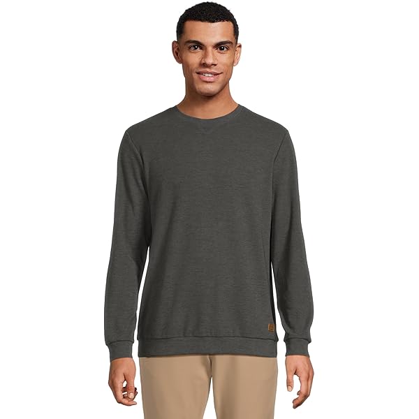 TravisMathew Men's Cloud Waffle Crew Mood Indigo S at Amazon Men's