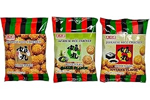 YCNO KOMBOFAN Himemaru Japanese Rice Crackers (Variety 3 packs: Original, Wasabi, Soysauce Flavor) (3.45oz,3.0oz,3.45oz)
