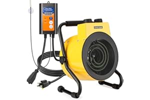 NOARIXA Greenhouse Heater with Digital Thermostat Controller, 1500W Green House Heater for Plants，Electric Grow Tent Heaters, Fast Heating with Overheat Protection, Space Heater for Flower Room, YE