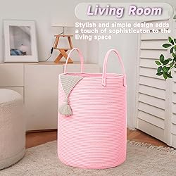 JMvicyroam Large Woven Laundry Basket Hamper,80L