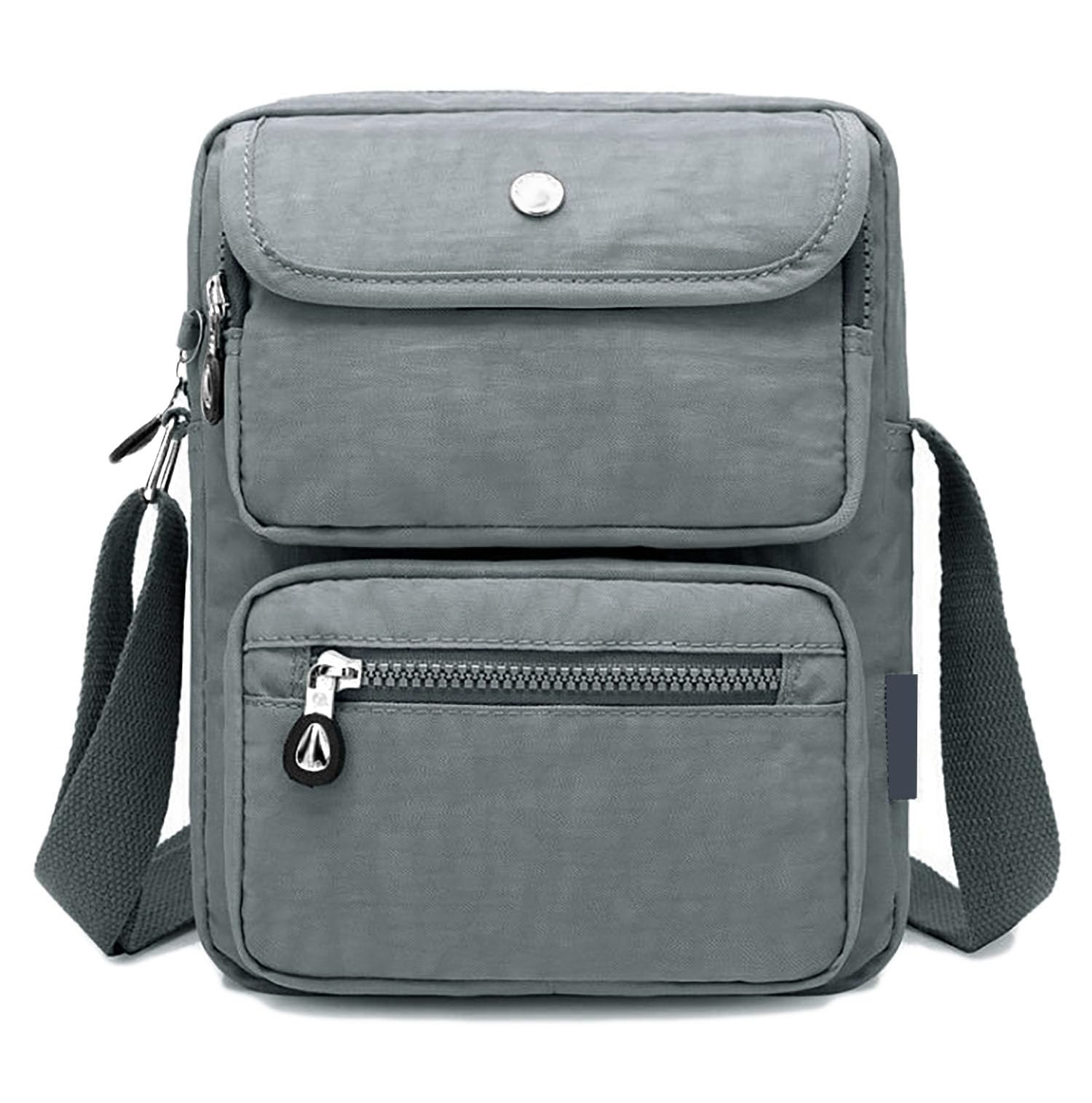 GFM® Womens Nylon Waterproof Cross Body Shoulder Bag - Grey - (S1-1215-HLBH)