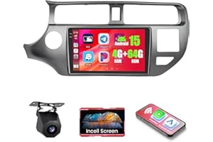 4+64GB Android 15 Car Radio for Kia Rio (LHD) 2012 2013 2014 Wireless Carplay Android Auto, Realdio 9" in-Cell Touch Screen f