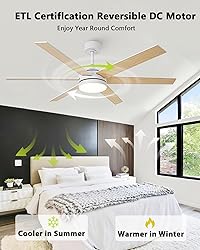 Vaczon 60 Inch Ceiling Fans with Lights and