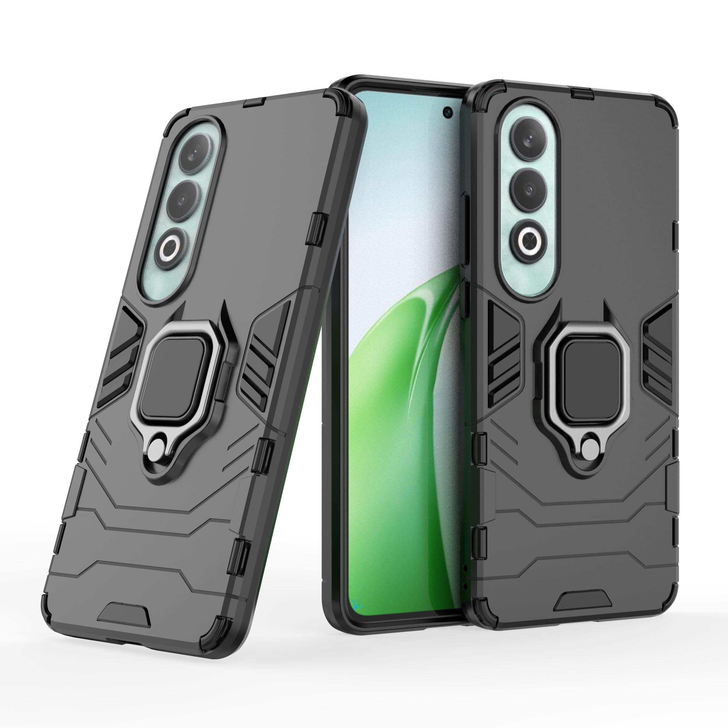 IMIRST Case for OnePlus Nord CE4 Military Grade Heavy Duty Shock Absorbing Scratch Resistant Sleek Robust Protective Cover with Ring Compatible with OnePlus Nord CE4 5G. HB Black