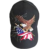 Patriotic USA American Flag Red White Blue Stars Flying Birds Baseball Cap Hat 3D Embroidery