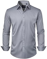 J.VER Men's Dress Shirts Solid Long Sleeve Stretch