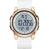 GOLDEN HOUR Ultra-Thin Minimalist Sports Waterproof Digital Watches Men with Wide-Angle Display Rubber Strap Wrist Watch for Men Women