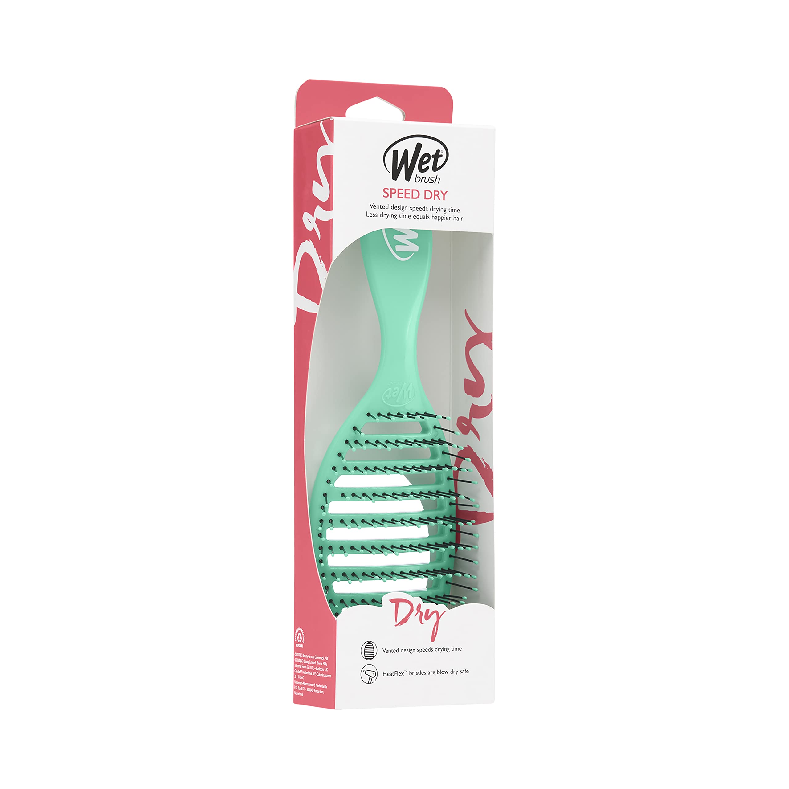Wet Brush Speed Dry Hair Brush, Amazon Exclusive Aqua, Vented Design & Soft HeatFlex Bristles, Blow Dry Safe, Ergonomic Handle Manages Tangles & Uncontrollable Strands, Pain-Free Hair Accessories