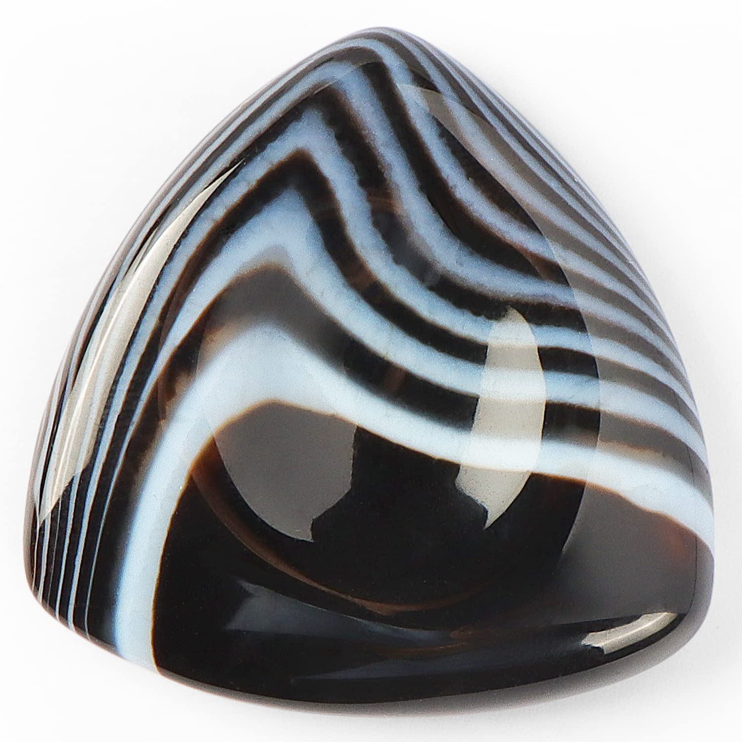 Artistone Black Banded Agate Thumb Worry Stone Healing Crystals Pocket Palm Stone for Anxiety Chakra Meditation Home Decor with Gift Box