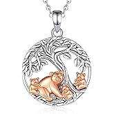 INFUSEU Cute Mama Bear Elephant Necklaces Tree of Life for Women Motherhood & Family Love Gifts