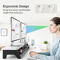 Dual Monitor Stand Riser,LED 2-Tier 39.3 Inch