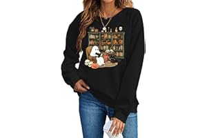 MEESHEEP Halloween Shirts Women Cute Ghost Pumpkin Sweatshirt Halloween Sweaters Clothes for Women