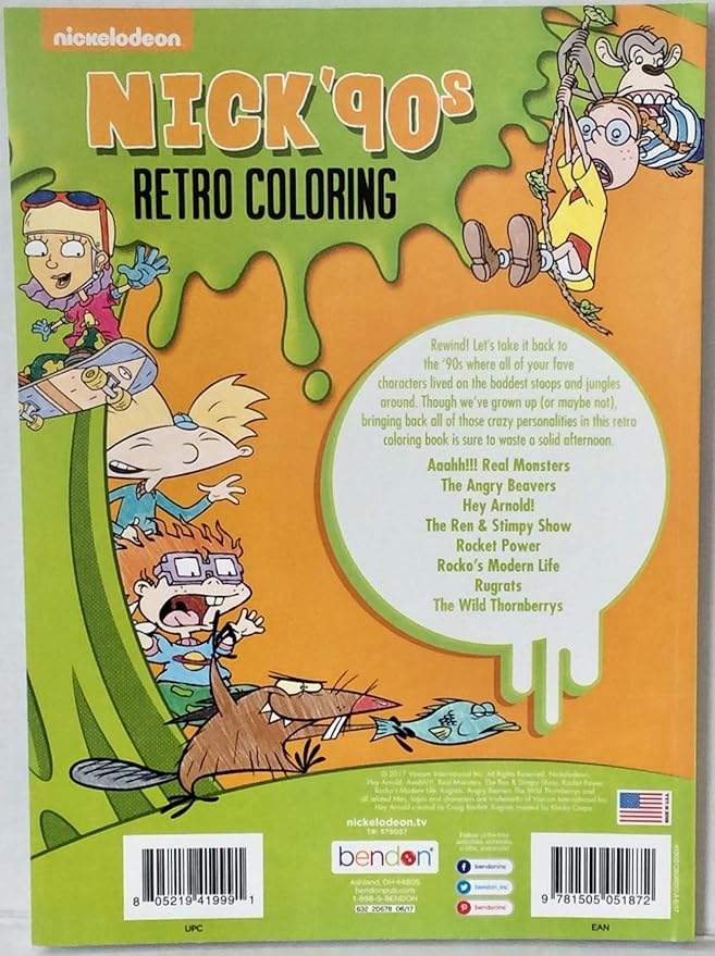 Nickelodeon Nick 90s Retro Coloring Book Tv Movie Character Toys Radioamicizia Toys Hobbies
