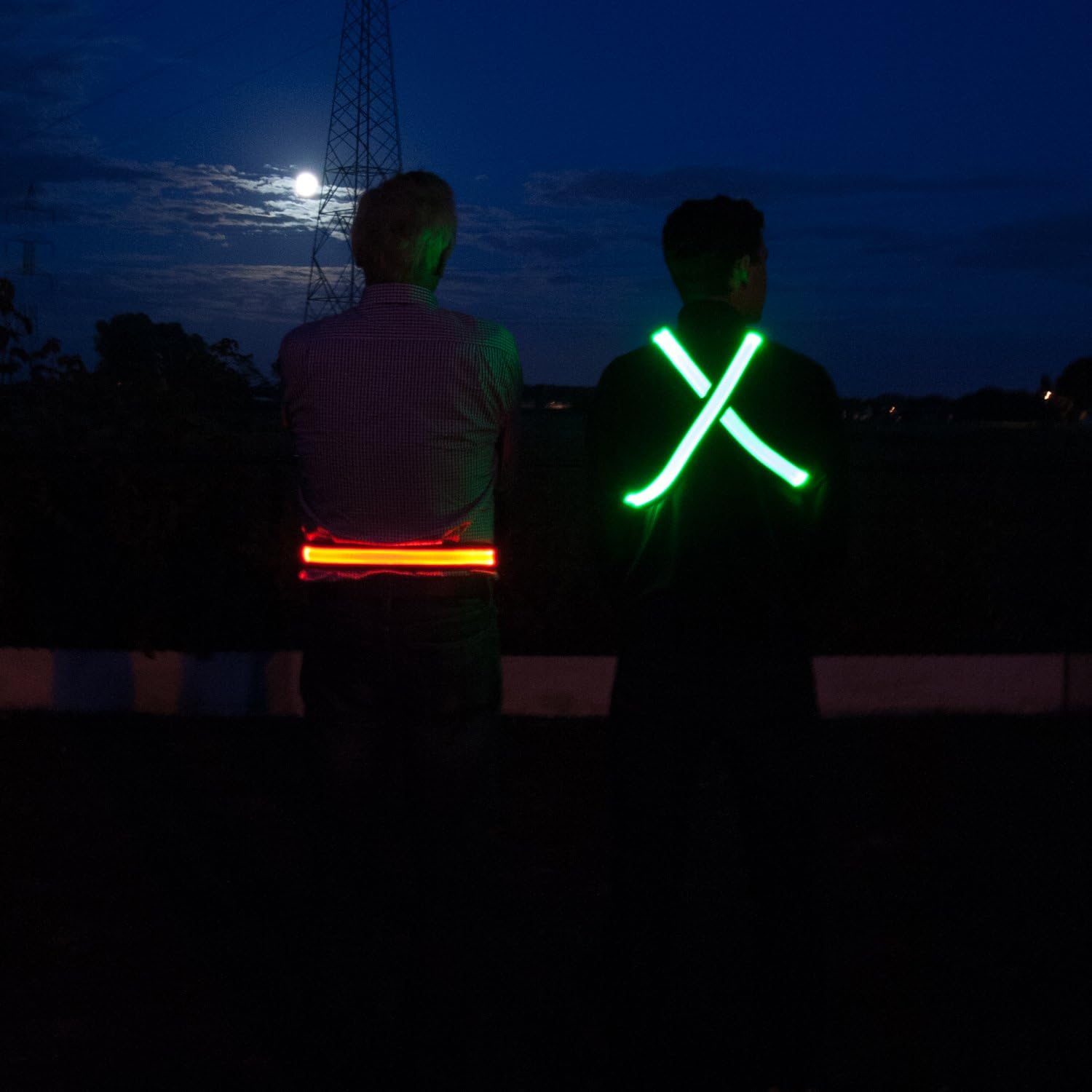 LED Reflective Belt - USB Rechargeable - High Visibility Gear for Running, Walking & Cycling - Fits Women, Men & Kids - Fully Adjustable & Lightweight - Safer Than a Reflective Vest - Green, Red, Blue : Sports & Outdoors