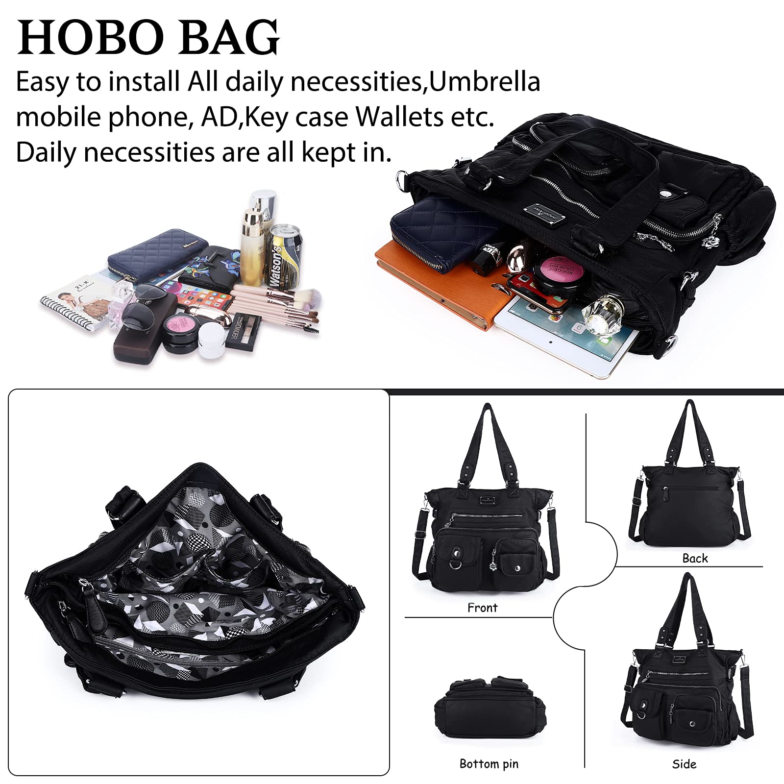 Angel Kiss Angelkiss Purses and Handbag for Women Soft Leather Hobo Bags Satchel Shoulder Bags Ladies Tote Crossbody Bag