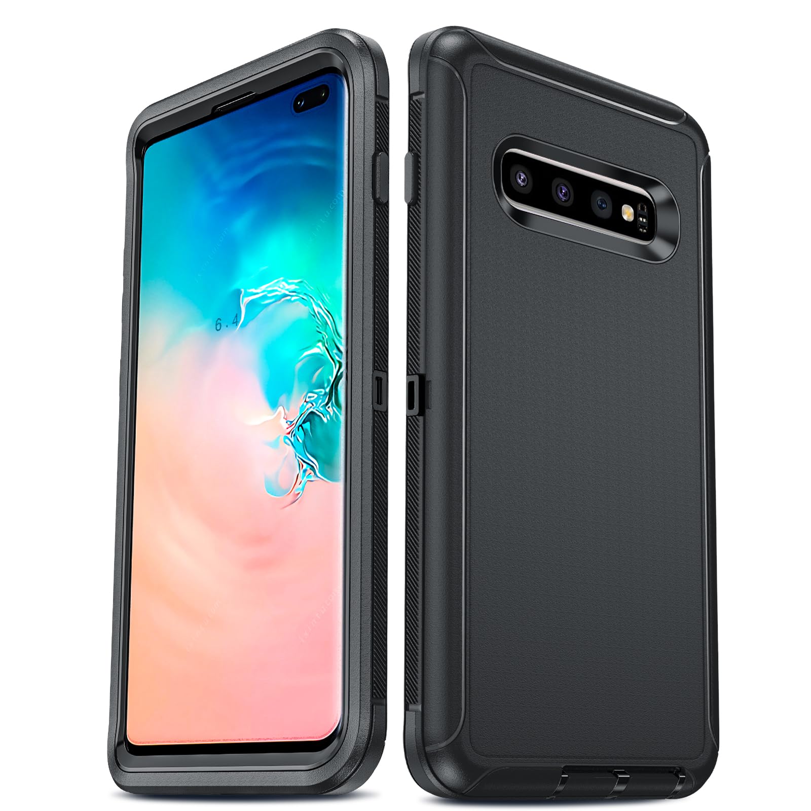 Photo 1 of LeYi Compatible for Galaxy S10 Plus Case: S10 Plus Funda [Not for S10] Upgrade 3-in-1 Full Body Shockproof Rubber Outer Cover Heavy Duty Tough Rugged Dustproof Protection Funda para S10Plus, Black