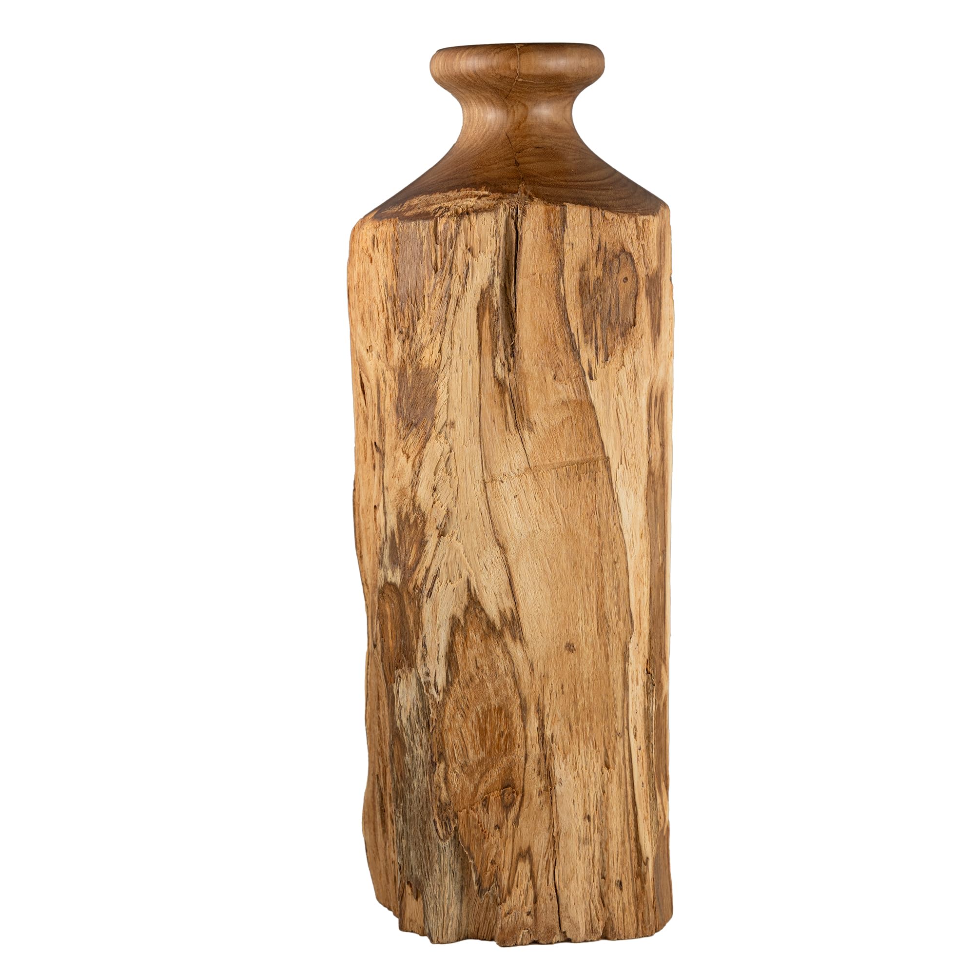Photo 1 of MINDUSO Vitex Pubescens Vahl Handcrafted Natural Wood Vase H(11.8”) x D(4"-4.5") / Unique Wooden Vase