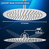 Voolan 12 Inch Rain Shower Head 304 Stainless Steel Chrome High Pressure view 7