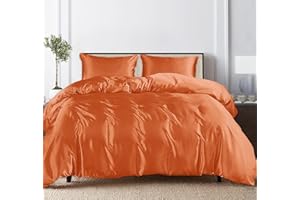 Linenwalas California King Duvet Cover - Cooling Duvet Cover Cal King, 100% Organic Eucalyptus Tencel Lyocell Silk Soft Comforter Cover with Zipper (California King, Burnt Orange)
