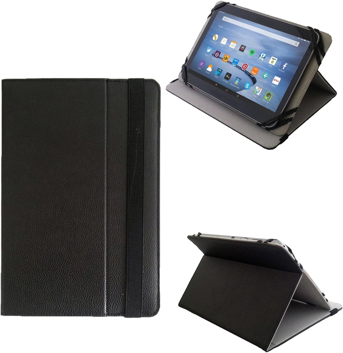 TabTek Hipstreet Titan 2 / 3 / 4 7" (7-Inch) Tablet Cover - Ultra Slim Lightweight Case & Stand, Black