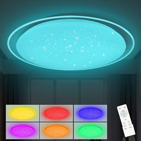 Dimmable Led Ceiling Light Oowolf Upgraded Modern 25w 15 7inch Rgb Close To Ceiling Lamp Fixture With Remote For Bedroom Living Room Kitchen Dining Room Close To Ceiling Lights Amazon Canada