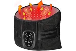 HONGJING Red Light Therapy Massage Back Brace for Lower Back Pain Relief, Heated Lumbar Support Massager Rechargeable for Her