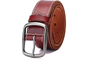 HOLMANSE Premium Full Grain Leather Belt for Men 7 Holes Adjustable Work Belt Casual for Jeans High-end Gift Box Packaging