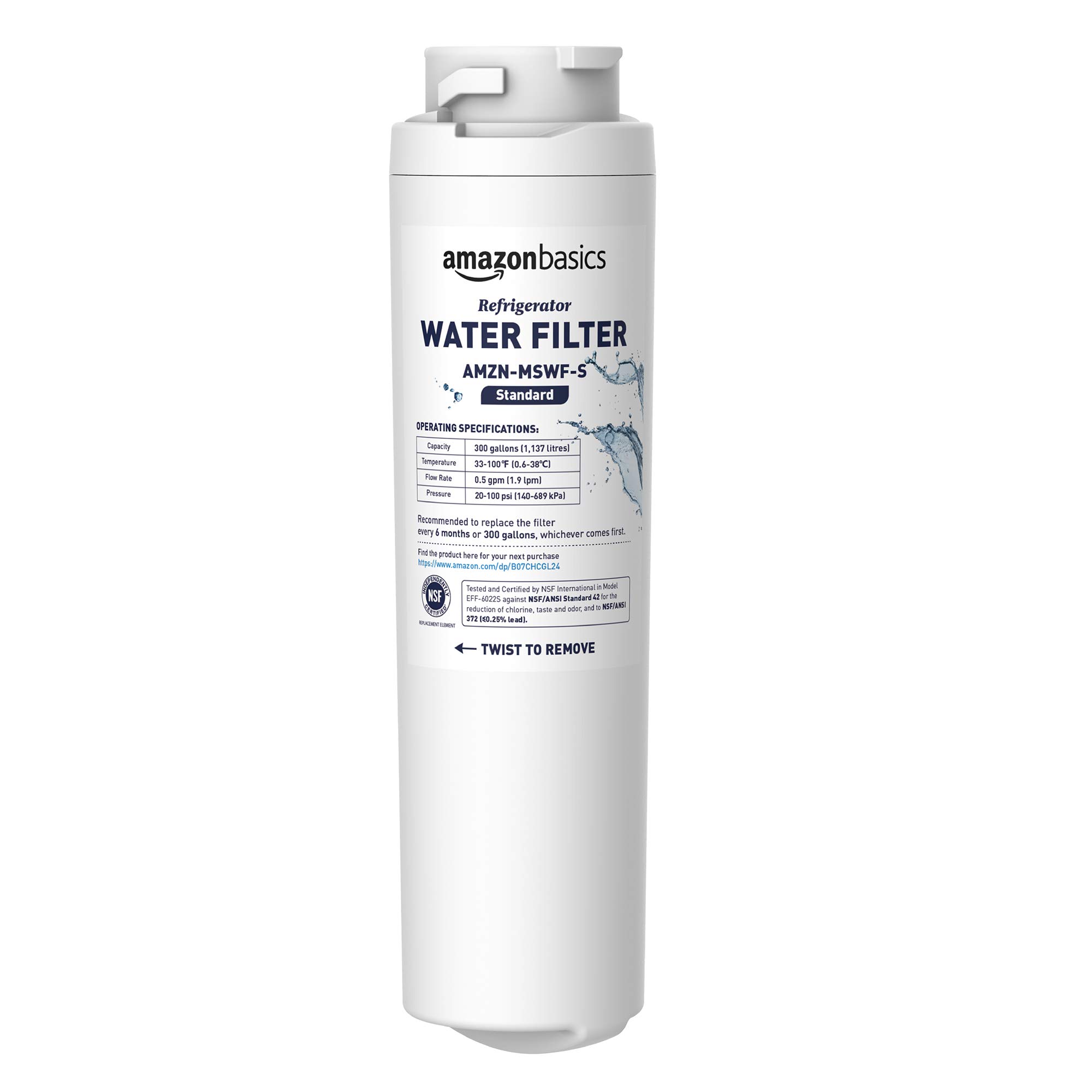 AmazonBasics Replacement GE MSWF Refrigerator Water Filter