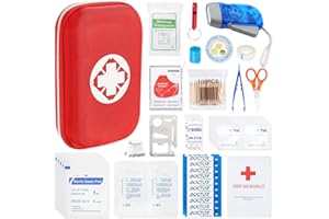 YouNuo Mini First Aid Kit, 153 Pieces Waterproof Emergency Hard Shell Case, All-Purpose Portable Compact First Aid Kit, Ideal