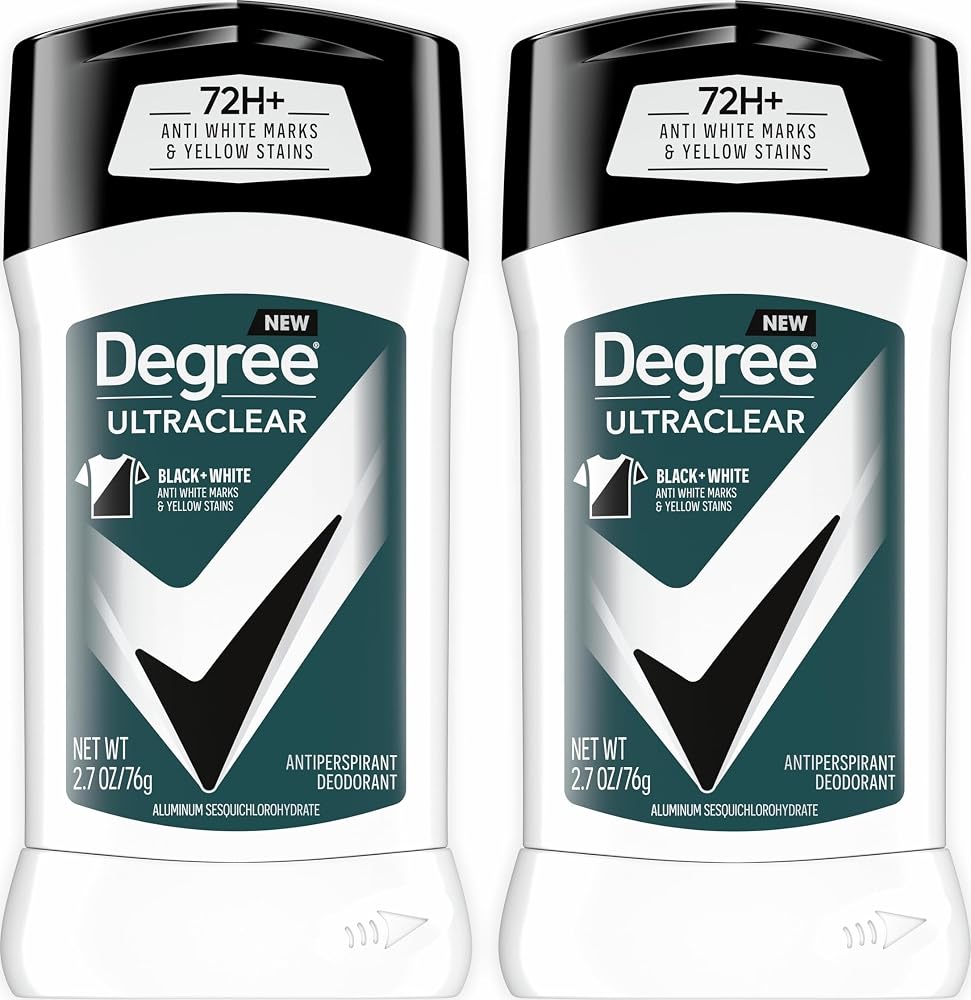 Degree Men UltraClear Antiperspirant Deodorant Black+White 2 Count 72-Hour Sweat & Odor Protection Antiperspirant For Men Wit