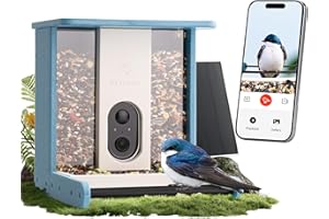 TT Nature HDPE Smart Bird Feeder with Camera, Solar Powered, AI Identifies 10,000+ Birds Species, Auto Capture 2K Videos & Instant Alerts, Ideal Gift for Family and Lover