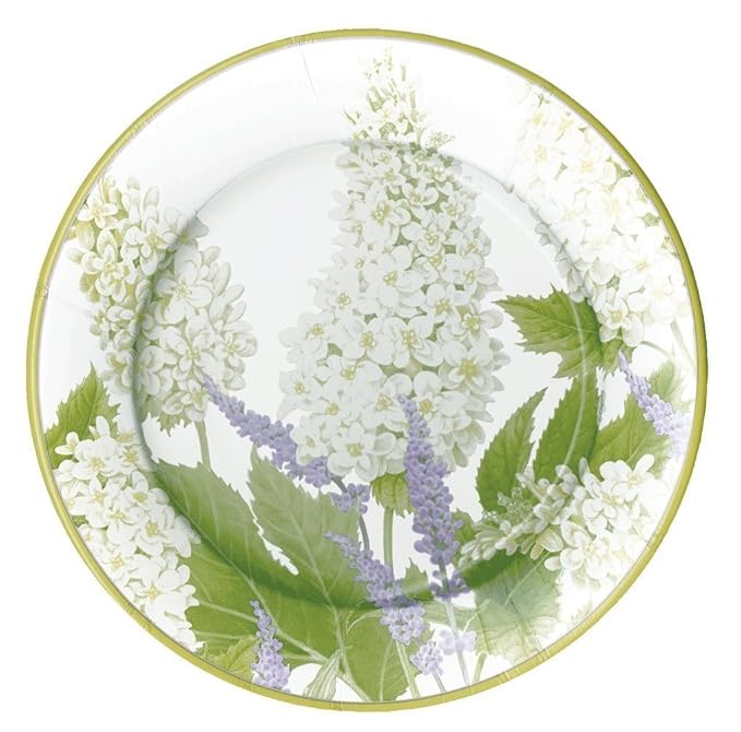 Caspari Salatteller/Dessertteller, Fleur de Hochzeit, weiß, 8er Pack, 8 Stück