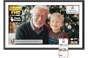 NexFoto 15.6 Inch Touchscreen Digital Picture Frame 64GB, FHD IPS WiFi Digital Photo Frame, Add Photos from Google Photos, Share Photos/Videos via App/USB, Gifts for Christmas/Birthday/Mom, Black