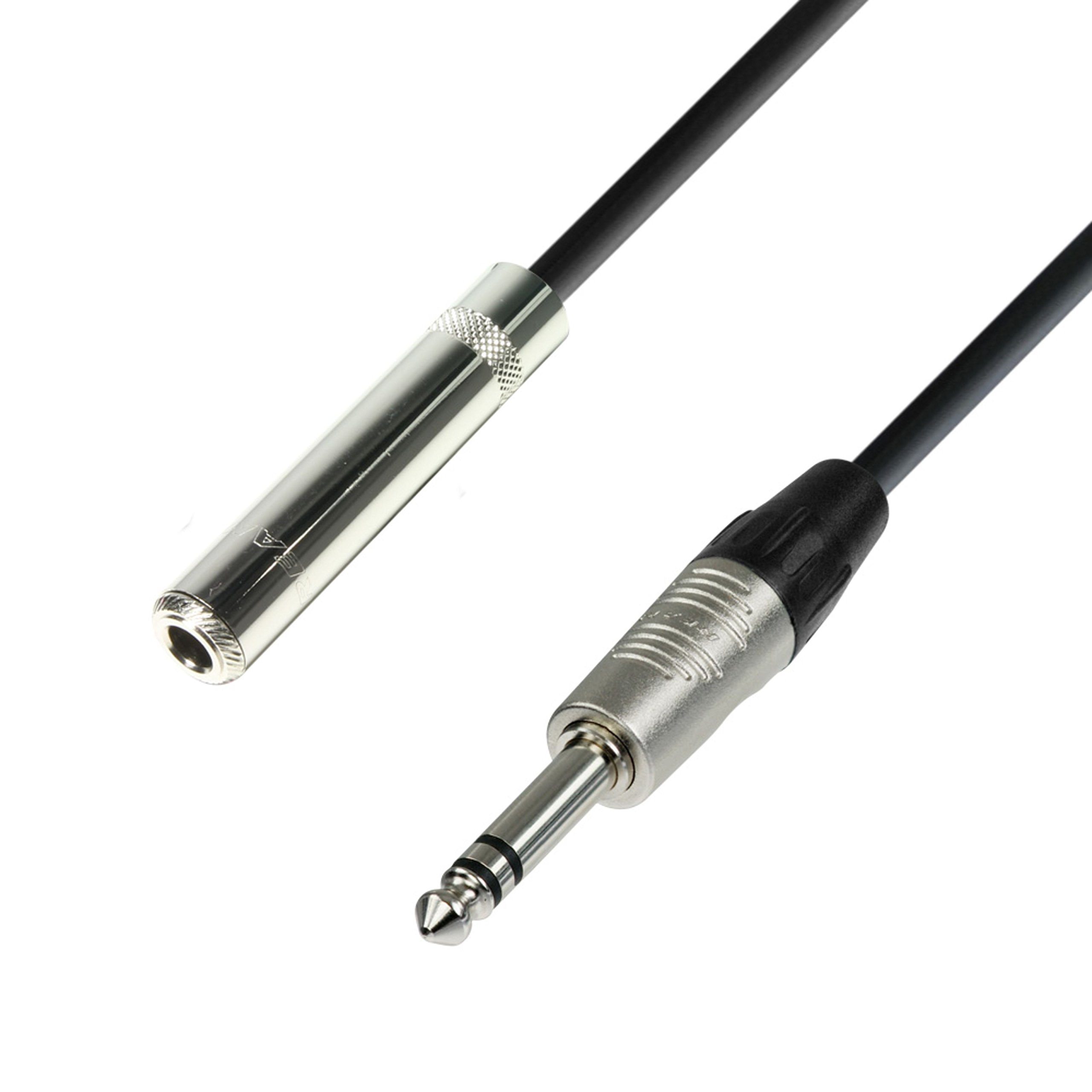 Adam Hall New 4 Star Series 6m Extension 6.3mm Stereo Jack to 6.3mm Stereo Jack Headphone Cable