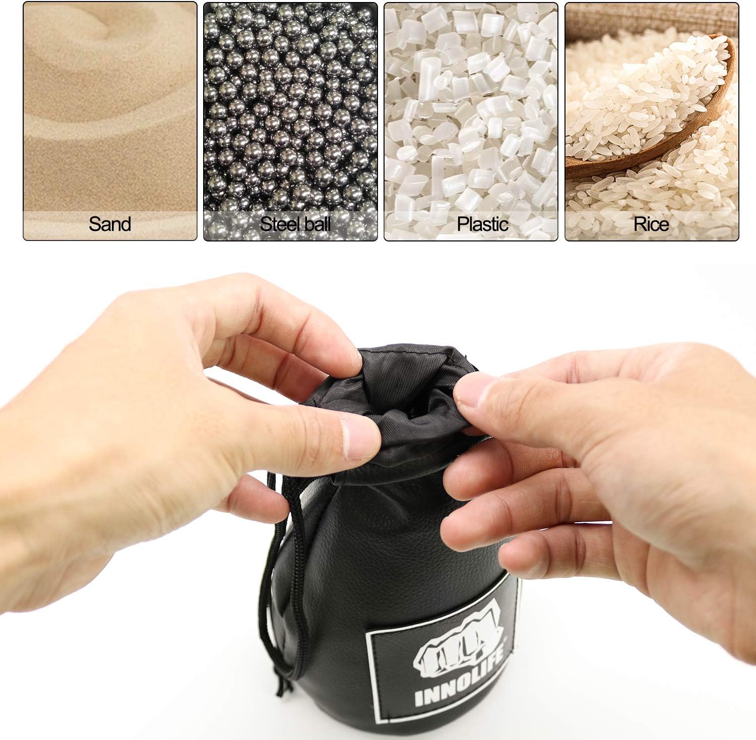 INNOLIFE Boxing Dodge Hide Speed Bag Leather Ball MMA Pendulum Training (Without Filler) : Sports & Outdoors