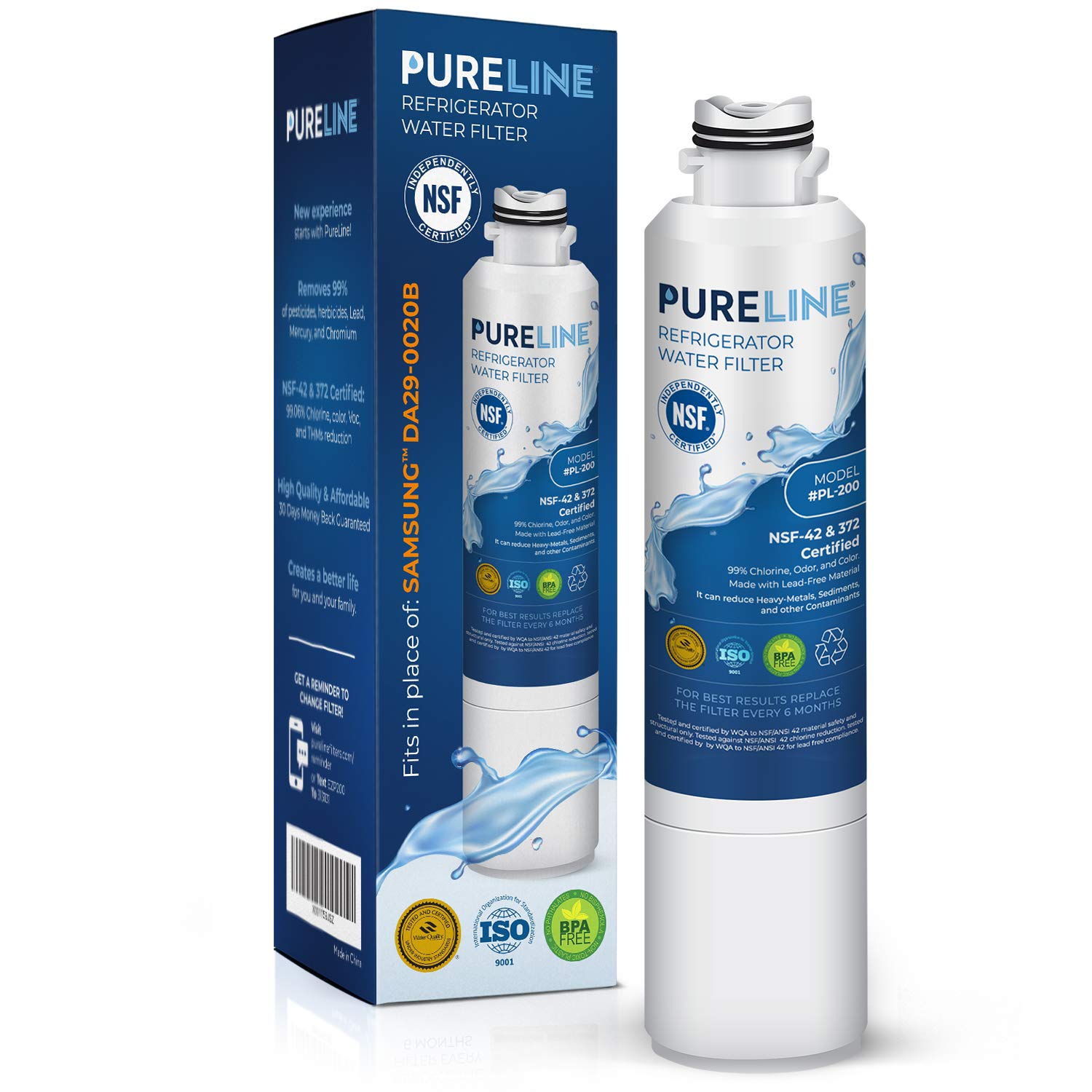 Pureline DA29-00020B Samsung Water Filter da29-00020b Replacement, Replacement for DA29-00020A/B, HAF-CIN/EXP, HAF-CIN,DA97-08006A, Kenmore 46-9101, 469101, 9101, 4609101000 Refrigerator Filter
