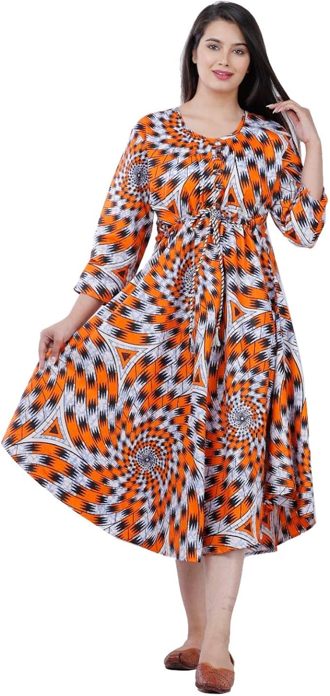 Buy Cotton Printed Multi Gown for Women at Amazon.in
