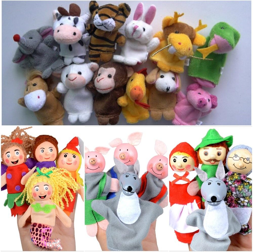 MeetButter Finger Puppets for Early Toddler Education | Fun & Artistic Way of Story Telling, Teaching, and Learning with Children | Cute Mini Toys for Small Kids & Babies | 23 Pcs, 4 Different Sets