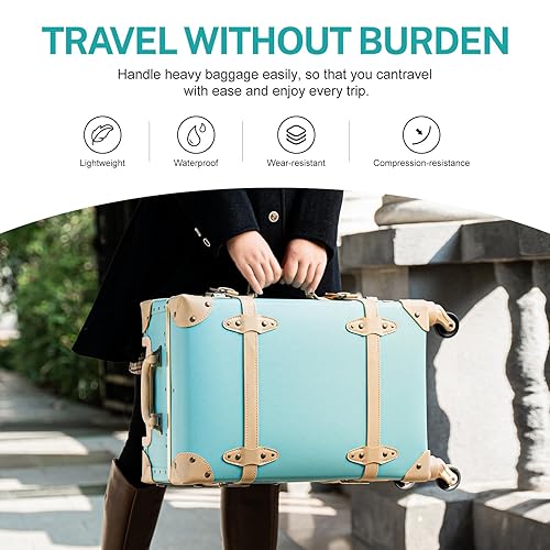 urecity Vintage Luggage Sets of Piece Hardside Lightweight