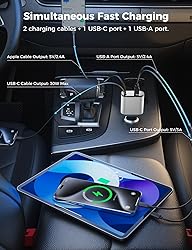 【Upgraded】 SUPERONE Retractable Car Charger 4