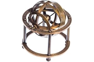 HUMAIRA NAUTICAL Vareesa Nautical Brass Armillary Sphere with Stand, 9 cm High - Steampunk, Pirate or Vintage Decoration