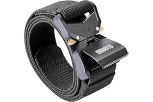 DOUNTO Quick Release Tactical Belt, Military Gun Belt Stretch Nylon Web Work Belt for Hiking Hunting Sports