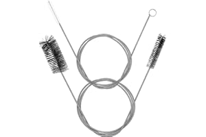 BEBEMOKO 2 Pcs Flexible Drain Cleaning Brush Set Soft Nylon Bristles, 155cm Long Sink and Tube Cleaner for Unblocking Drains